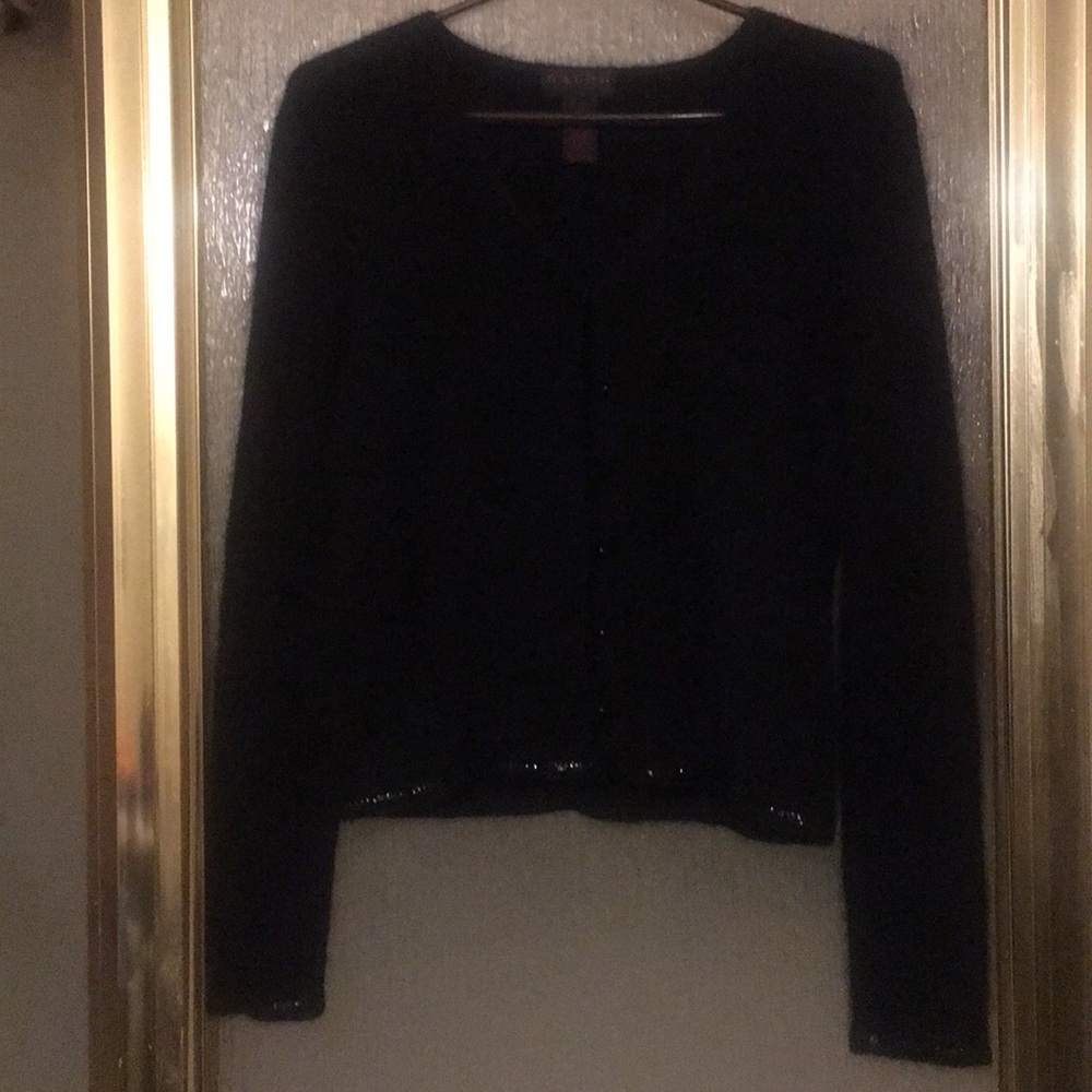 Ralph Lauren black hair calf cardigan sweater